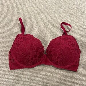 Victoria's Secret Red Lace Bra with Molded Cups